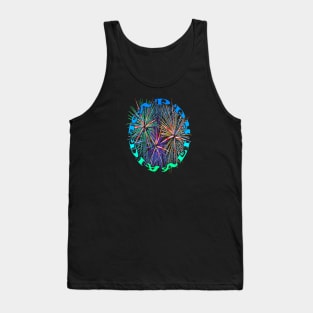 Happy Diwali Light Up The World With Fireworks Blue Aqua Tank Top